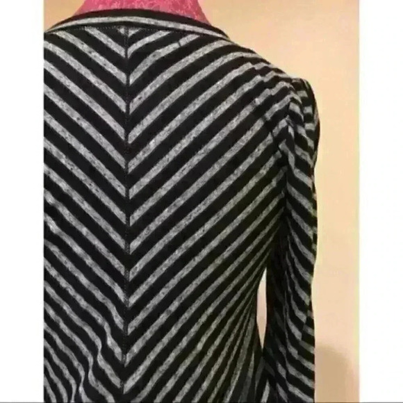 Max Studio Top xs Linen Blend Striped 3/4 Sleeve - Picture 7 of 9